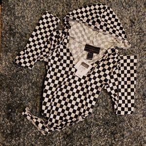 Checkered long sleeve blouse